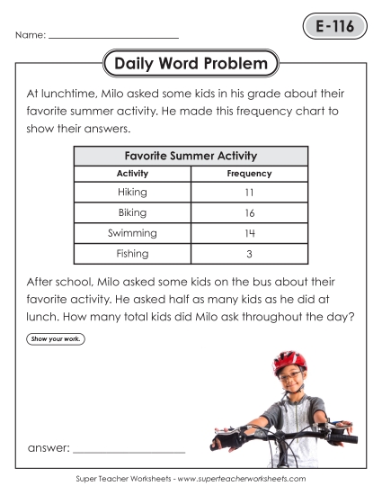 Daily Word Problems  E-116 through E-120
