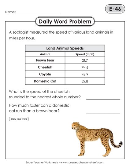 Daily Word Problems  E-46 through E-50