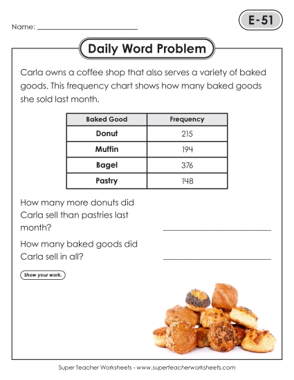 Daily Word Problems  E-51 through E-55