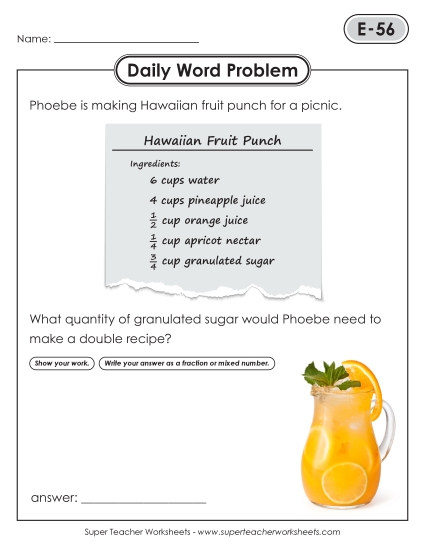Daily Word Problems  E-56 through E-60