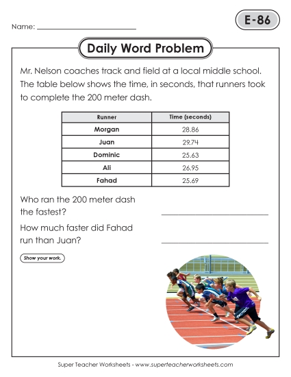 Daily Word Problems E-86 through E-90 Daily Word Problems E-86 through E-90