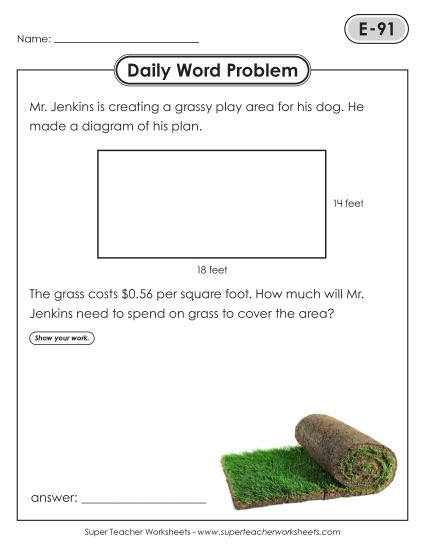 Daily Word Problems  E-91 through E-95