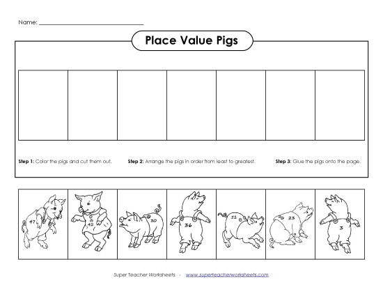Ordering Numbers - Dancing Pigs (2-Digit) Ordering Numbers - Dancing Pigs (2-Digit)