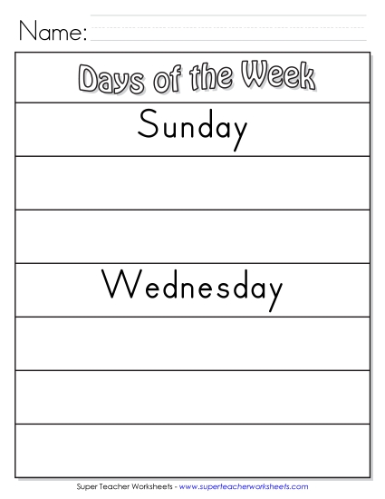 Calendars (Basic) - Days of the Week Cut and Glue Calendars (Basic) - Days of the Week Cut and Glue