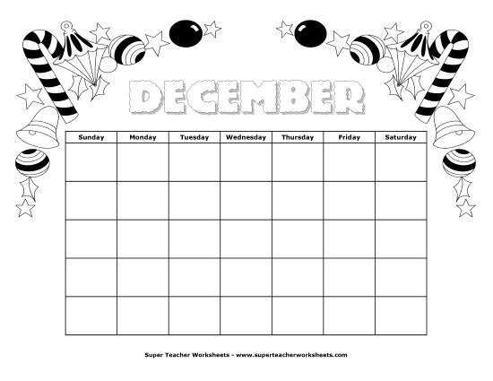 Calendars - December Calendar (Christmas Version)