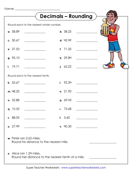 Nearest Tenth, Hundredth, Whole Number (Mixed) - Decimal Rounding Nearest Tenth, Hundredth, Whole Number (Mixed) - Decimal Rounding