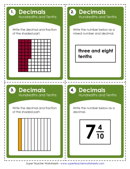 Decimals: Basic (Tenths and Hundredths) Decimals: Basic (Tenths and Hundredths)