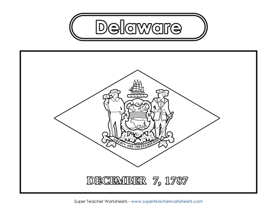 Flags & Seals - Delaware Flag Coloring Page Flags & Seals - Delaware Flag Coloring Page