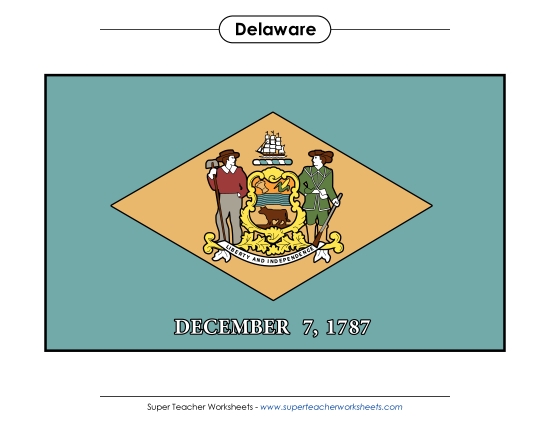 Flags & Seals - Delaware State Flag (Full-Color Version)