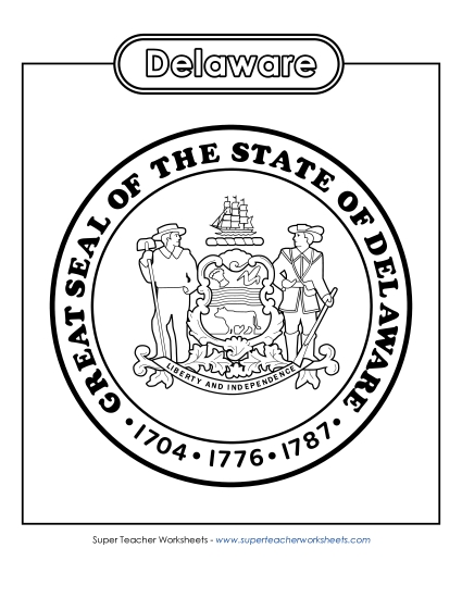 Flags & Seals - Delaware State Seal (Black & White)