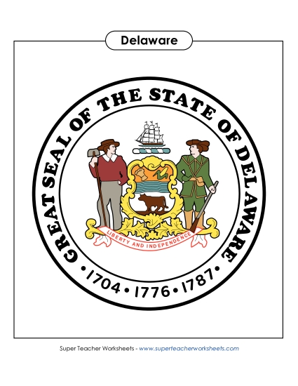 Flags & Seals - Delaware State Seal (Full-Color Version)