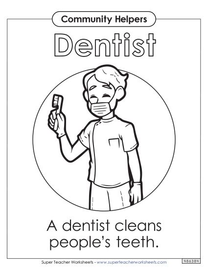 Anchor Chart / Coloring Pages - Dentist Coloring Activity Anchor Chart / Coloring Pages - Dentist Coloring Activity