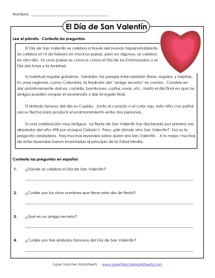 Level: Intermediate - Dia de San Valentin Level: Intermediate - Dia de San Valentin