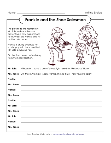 Writing Dialog - Dialog: Shoe Salesman