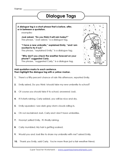 Quotation Marks for Dialogue - Dialogue Tags Quotation Marks for Dialogue - Dialogue Tags