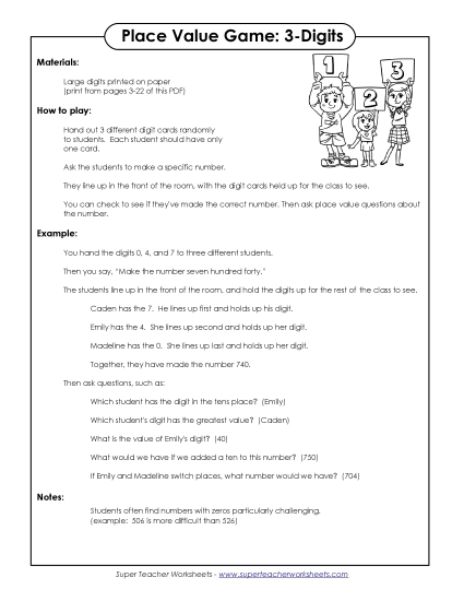 Place Value - Digit Game (3-Digits) Place Value - Digit Game (3-Digits)
