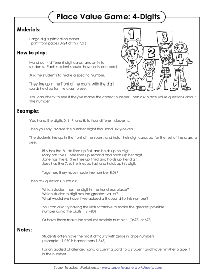 Place Value - Digit Game (4-Digits) Place Value - Digit Game (4-Digits)