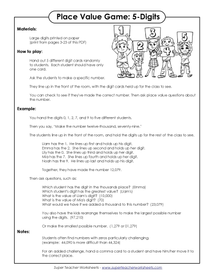 Place Value - Digit Game (5-Digits) Place Value - Digit Game (5-Digits)