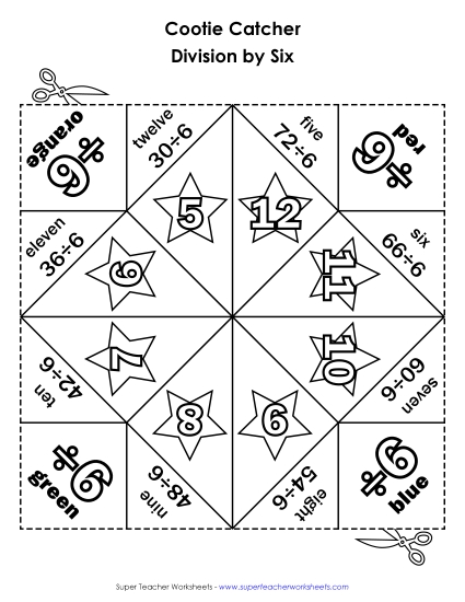 Division Basic Facts - Divide by SIX