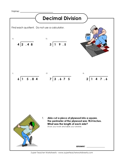 Dividing Decimals (Long Division) - Dividing Decimal Numbers