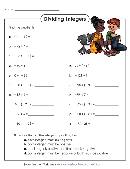Dividing Integers - Dividing Integers