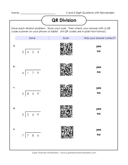 Division - Division (2 and 3-Digit Quotients)