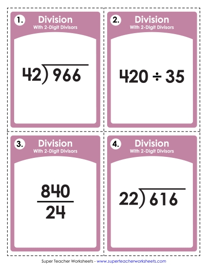 Division: 2-Digit Divisors (No Remainders) Division: 2-Digit Divisors (No Remainders)