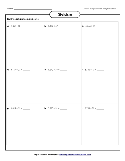 Two-Digit Divisors - Division Boxes Activity: 2-Digit Divisors; 4-Digit Dividends Two-Digit Divisors - Division Boxes Activity: 2-Digit Divisors; 4-Digit Dividends