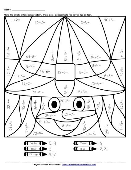 Division - Division Mystery Picture: Witch (Basic Division Facts) Division - Division Mystery Picture: Witch (Basic Division Facts)