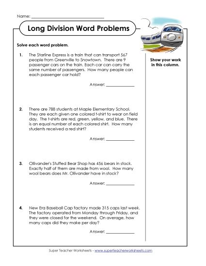 Division - Division Word Problems: 3-Digit Dividends Division - Division Word Problems: 3-Digit Dividends