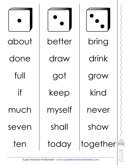 Level 3 - Dolch Dice Fluency Game: Level 3 Level 3 - Dolch Dice Fluency Game: Level 3