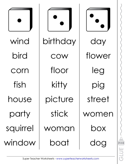 Nouns - Dolch Fluency Dice Game: Nouns #2
