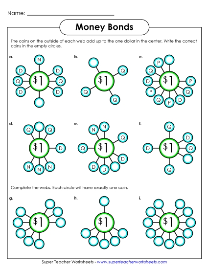 Money Bond Worksheets - Dollar Money Bonds