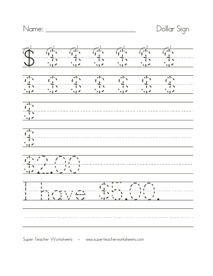 Symbols - Dollar Sign $