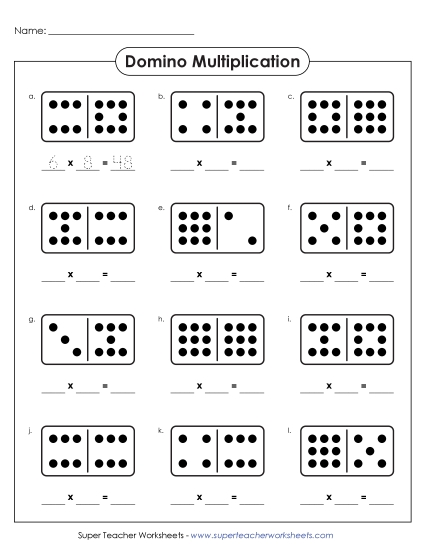 Worksheets and Games - Domino Multiplication Worksheets and Games - Domino Multiplication