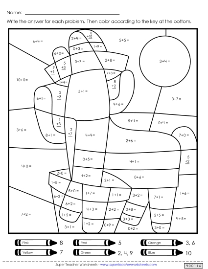 Math Puzzles - Double Mystery Picture (Addition)