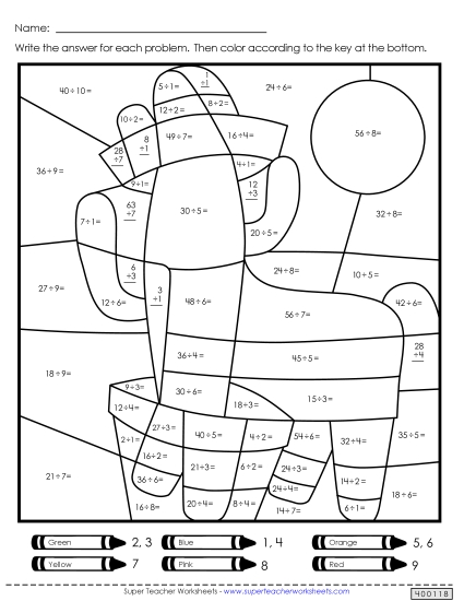 Math Puzzles - Double Mystery Picture (Division)