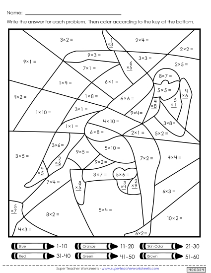 Math Worksheets - Double Mystery Picture (Multiplication) Math Worksheets - Double Mystery Picture (Multiplication)