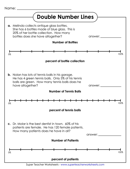Double Number Lines Fractions, Decimals, Percents - Double Number Line (Percents/Advanced) Double Number Lines Fractions, Decimals, Percents - Double Number Line (Percents/Advanced)