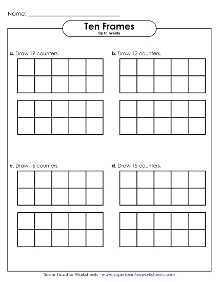 Double Ten Frames - Double Ten-Frame Drawing (Up to 20)