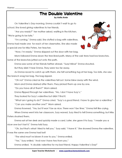 Reading Comprehension - Double Valentine