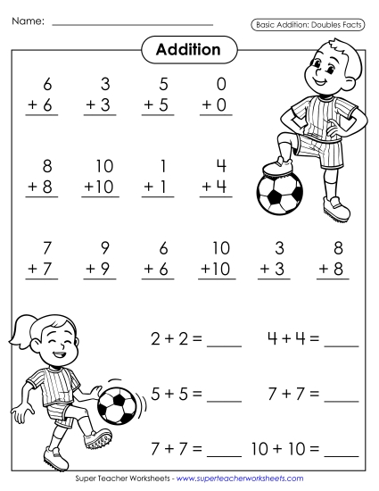 Practice Worksheets - Doubles Drill Worksheet: Soccer