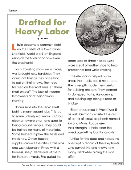 Articles - Drafted for Heavy Labor