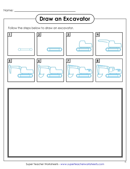 Construction - Draw a Excavator Construction - Draw a Excavator