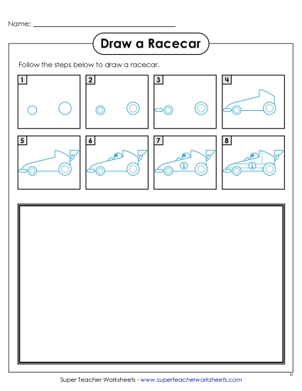 Transportation - Draw a Race Car