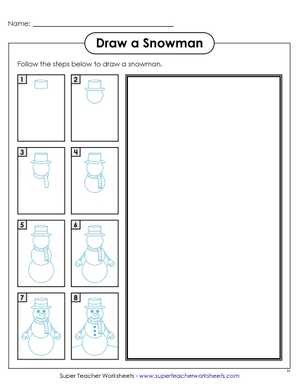 Seasonal - Draw a Snowman (Printable PDF Worksheet)