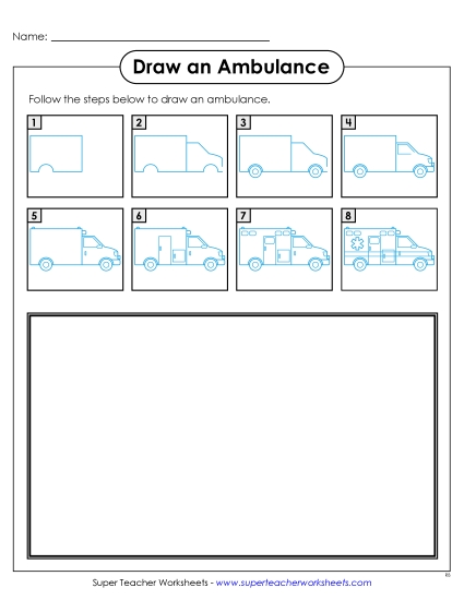 Community Helpers - Draw an Ambulance