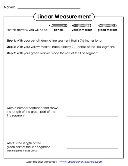 Nearest Quarter Inch - Draw, Measure, Subtract