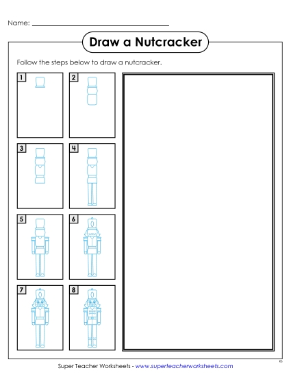 Learn to Draw - Drawing a Nutcracker (Printable PDF Worksheet) Learn to Draw - Drawing a Nutcracker (Printable PDF Worksheet)