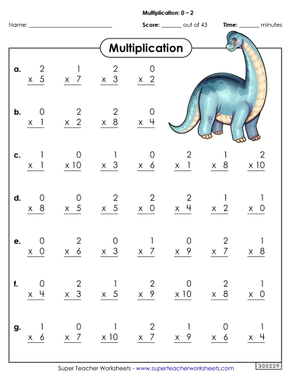 All Facts 0s through 2s - Drill: Basic Facts 0-2 (A)